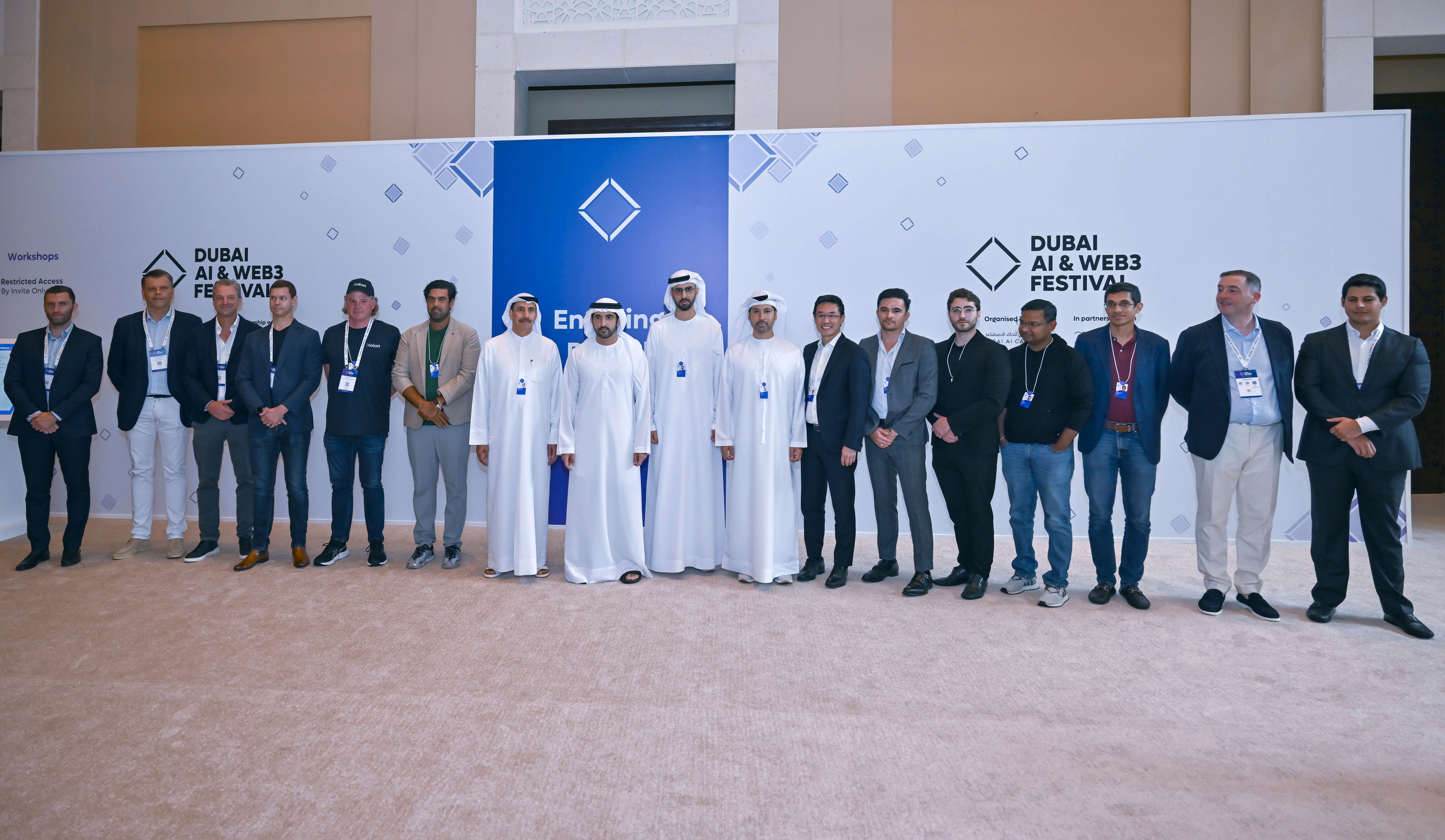 Hamdan bin Mohammed attends the opening of the inaugural edition of the  Dubai AI & Web3 Festival